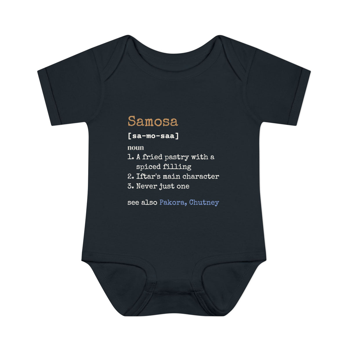 Samosa Definition Islamic Baby Bodysuit in Black – AdabStars