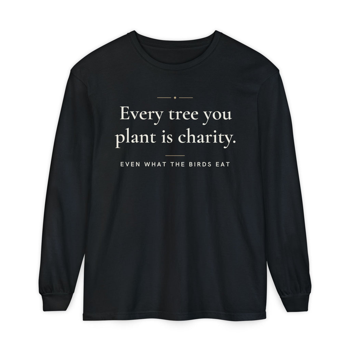 Every tree you plant is charity Islamic Heavyweight Long Sleeve Shirt in Black – AdabStars