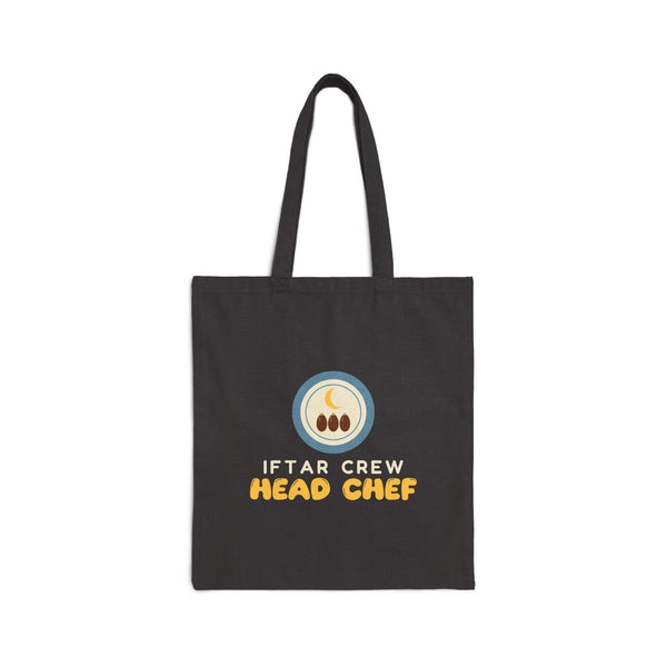Iftar Crew: Head Chef Canvas Tote Bag in Black, one-sided print – AdabStars