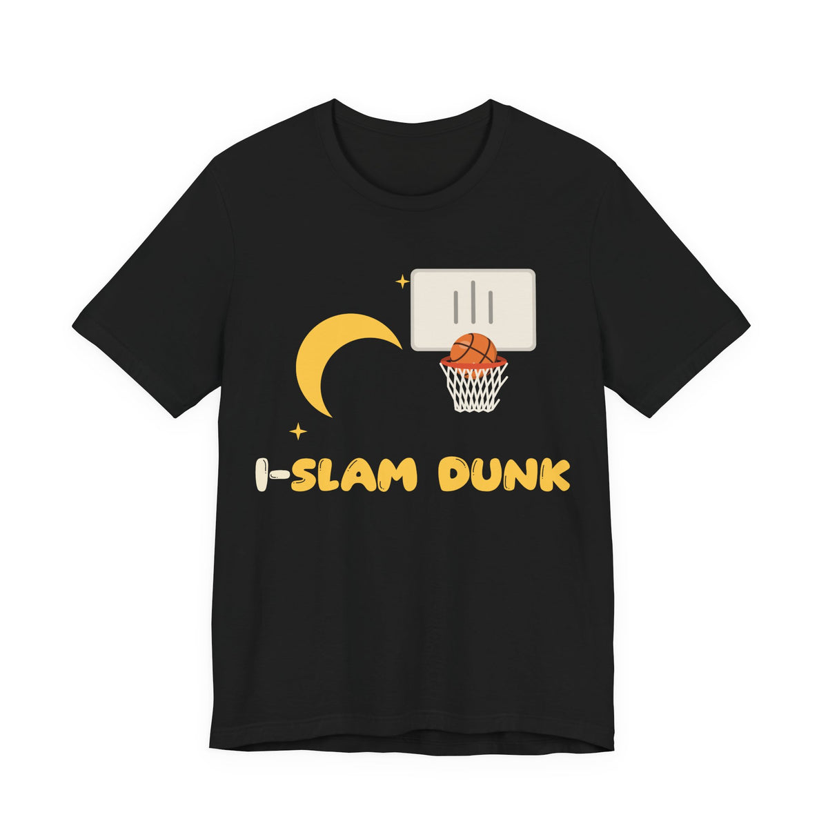 I Slam Dunk Muslim Shirt | Islamic Basketball Kids I-Slam Dunk Crescent Moon Wordplay | AdabStars Islamic Kids Apparel