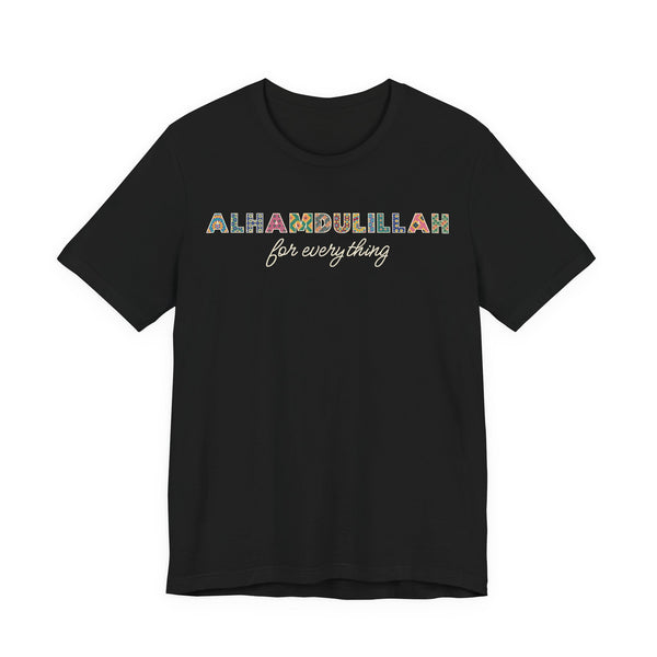 Alhamdulillah Patterned Letters Islamic Unisex T-Shirt in Black – AdabStars