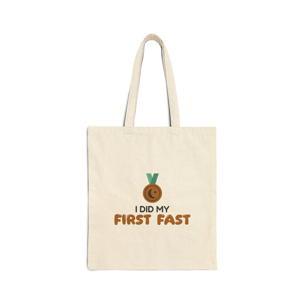 I Did My First Fast Canvas Tote Bag in Natural, double-sided print – AdabStars