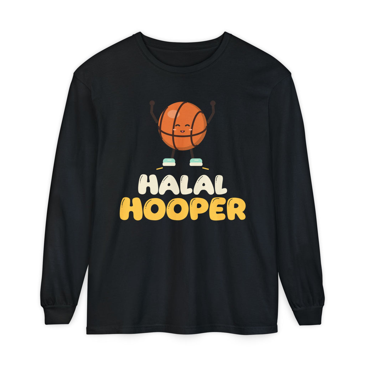 Halal Hooper Muslim Long Sleeve Shirt | Muslim Kids Basketball Halal Hooper Cute Ball Character | AdabStars Islamic Kids Apparel