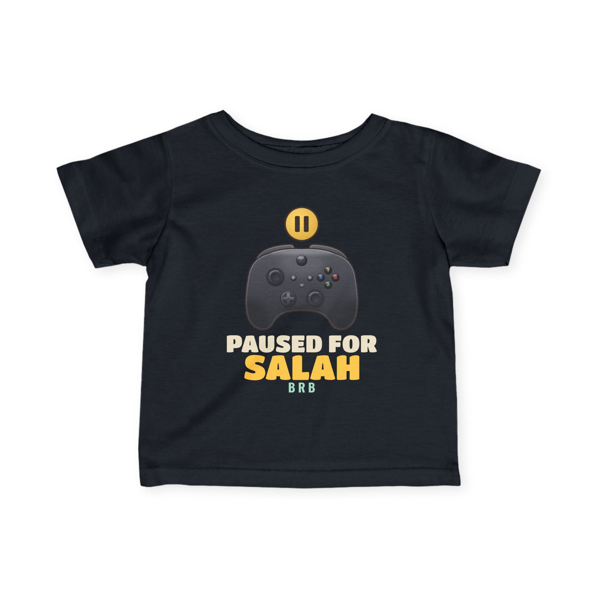 Paused for Salah Black Controller Islamic Baby T-Shirt in Black – AdabStars