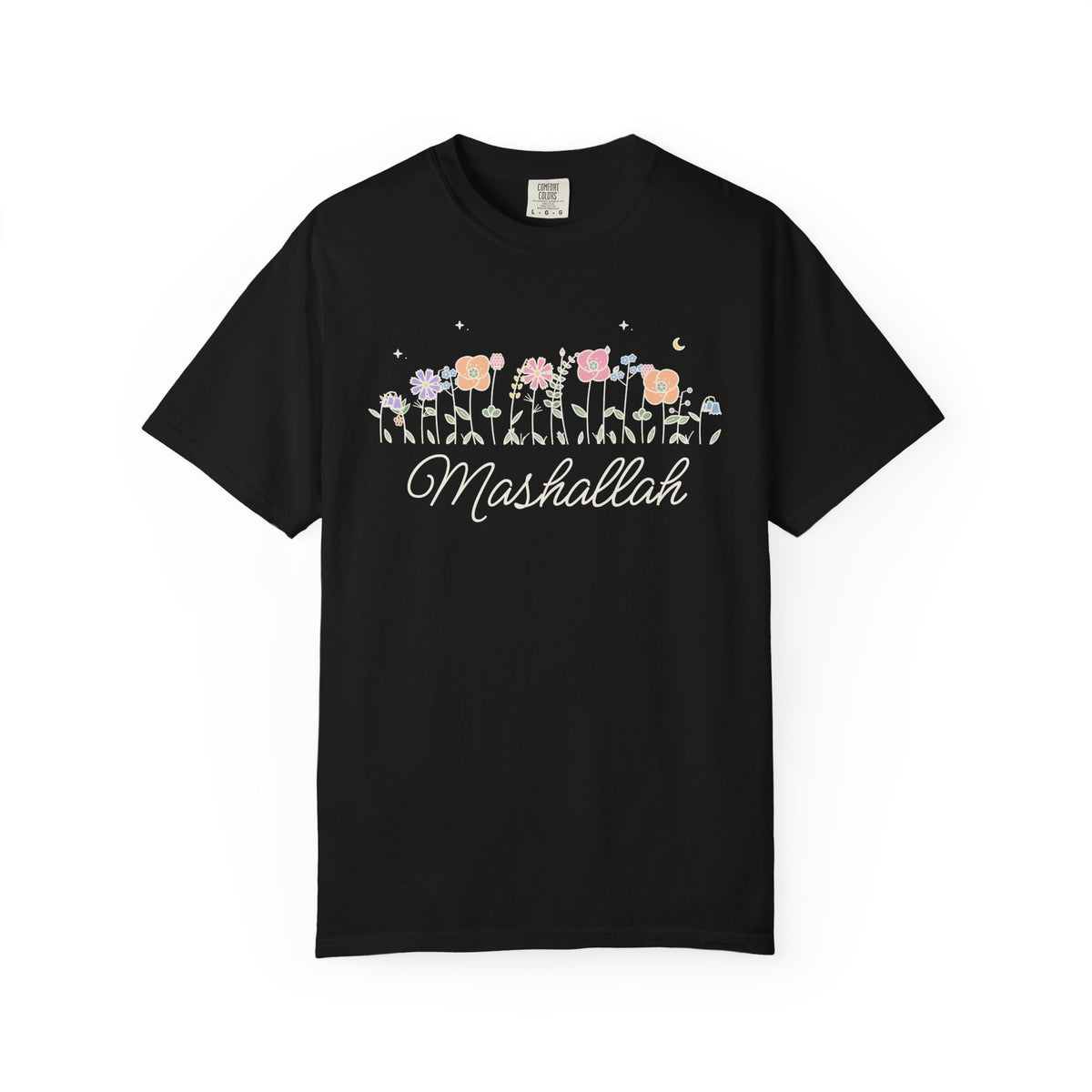 Mashallah Meadow Flowers Islamic Heavyweight T-Shirt in Black – AdabStars