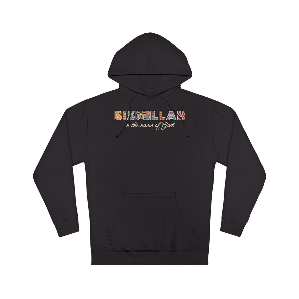 Bismillah Patterned Letters Hoodie in Black – AdabStars