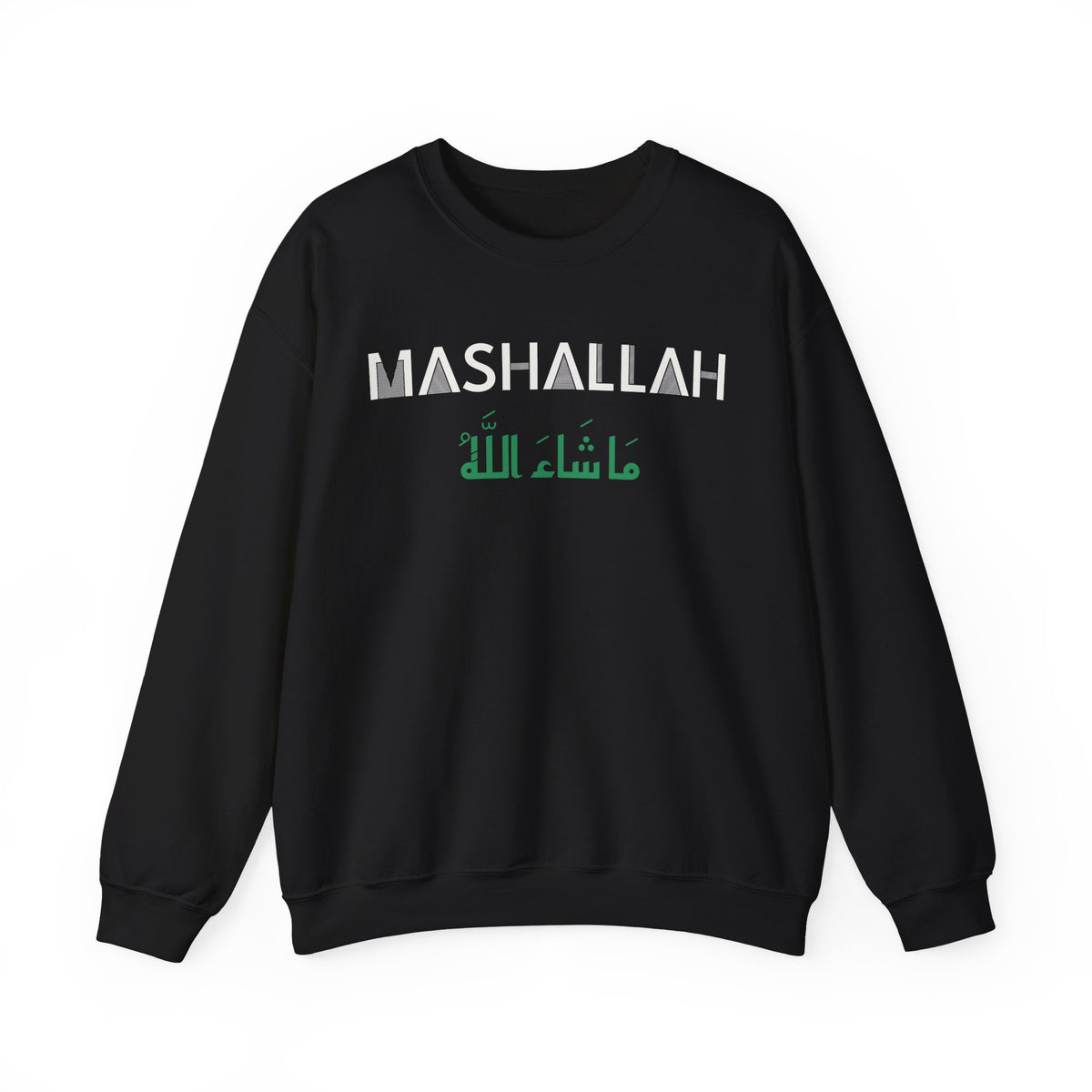 Mashallah Dual Language Islamic Crewneck Sweatshirt in Black – AdabStars