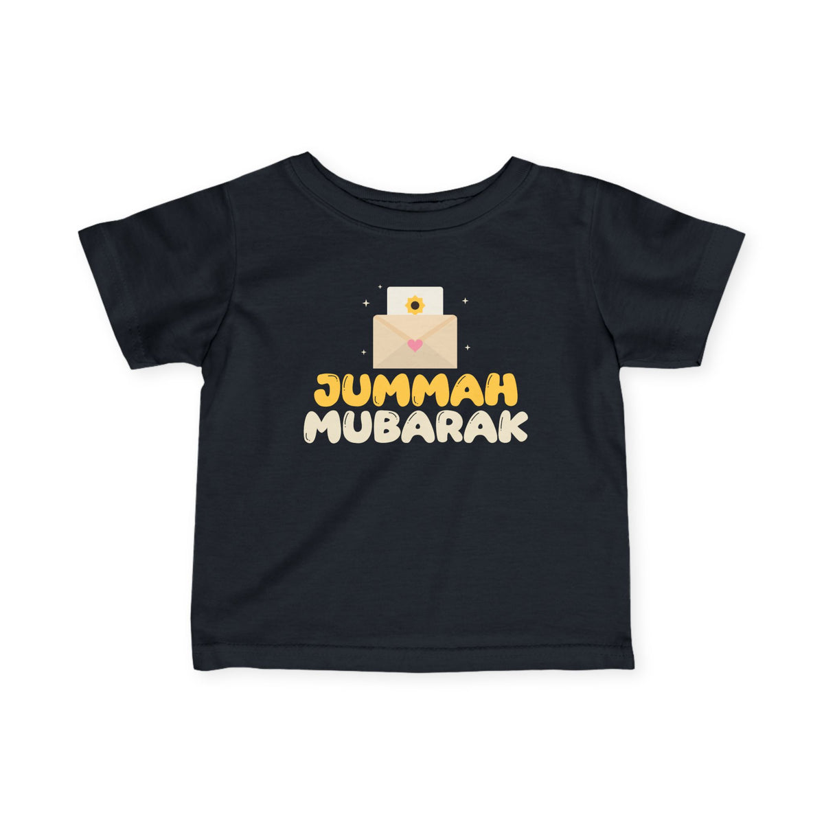 Jummah Mubarak Envelope Islamic Baby T-Shirt in Black – AdabStars
