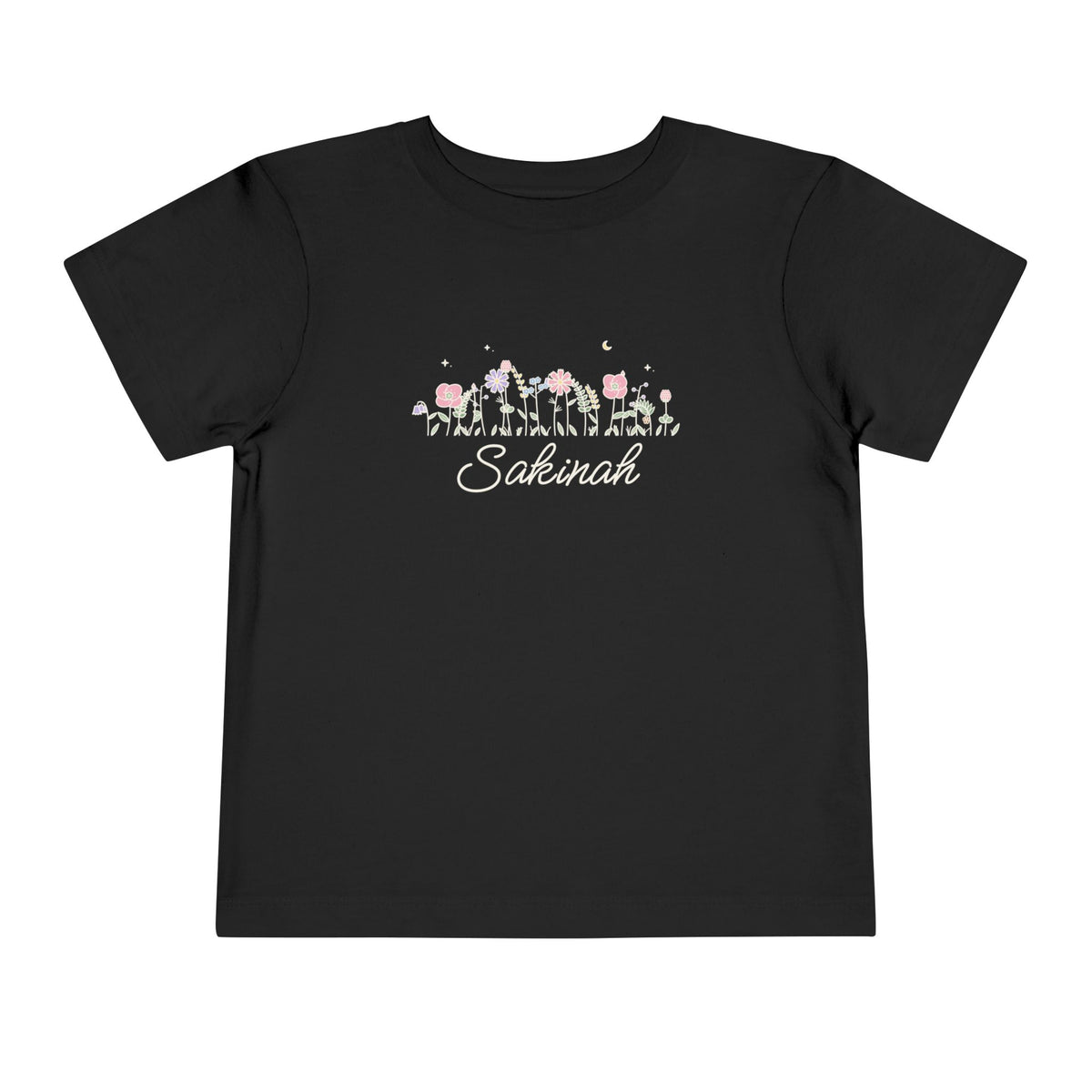 Sakinah Meadow Flowers Islamic Toddler T-Shirt in Black – AdabStars