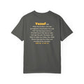 Be Like Yusuf (AS) Heavyweight Tee | Prophet Yusuf (Joseph) Forgiveness Story, Qur'an 12:90-92 on the Back | AdabStars
