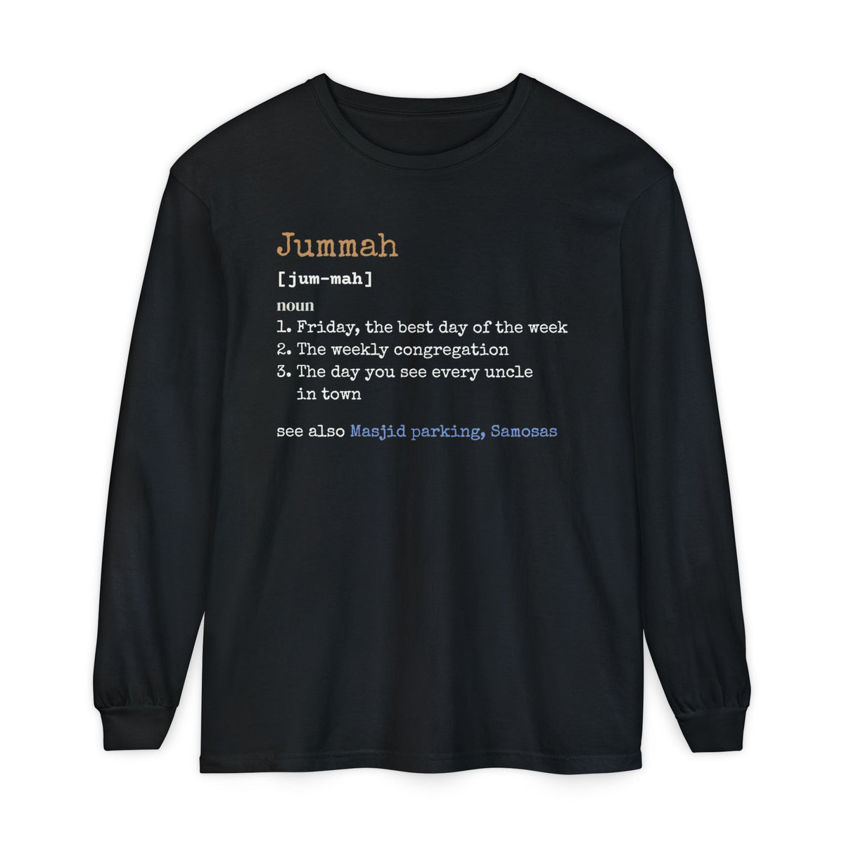 Jummah Definition Ramadan Long Sleeve Shirt | Muslim Friday Best Day Community Funny | AdabStars Islamic Apparel