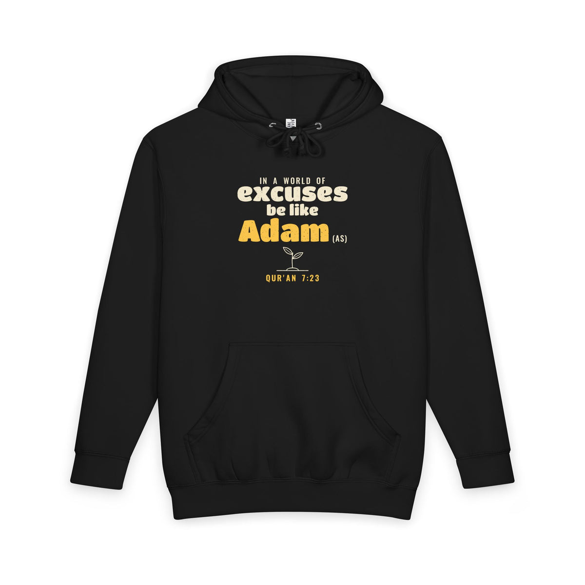 Be Like Adam (AS) Heavyweight Premium Heavyweight Hoodie in Black, front and back print – AdabStars