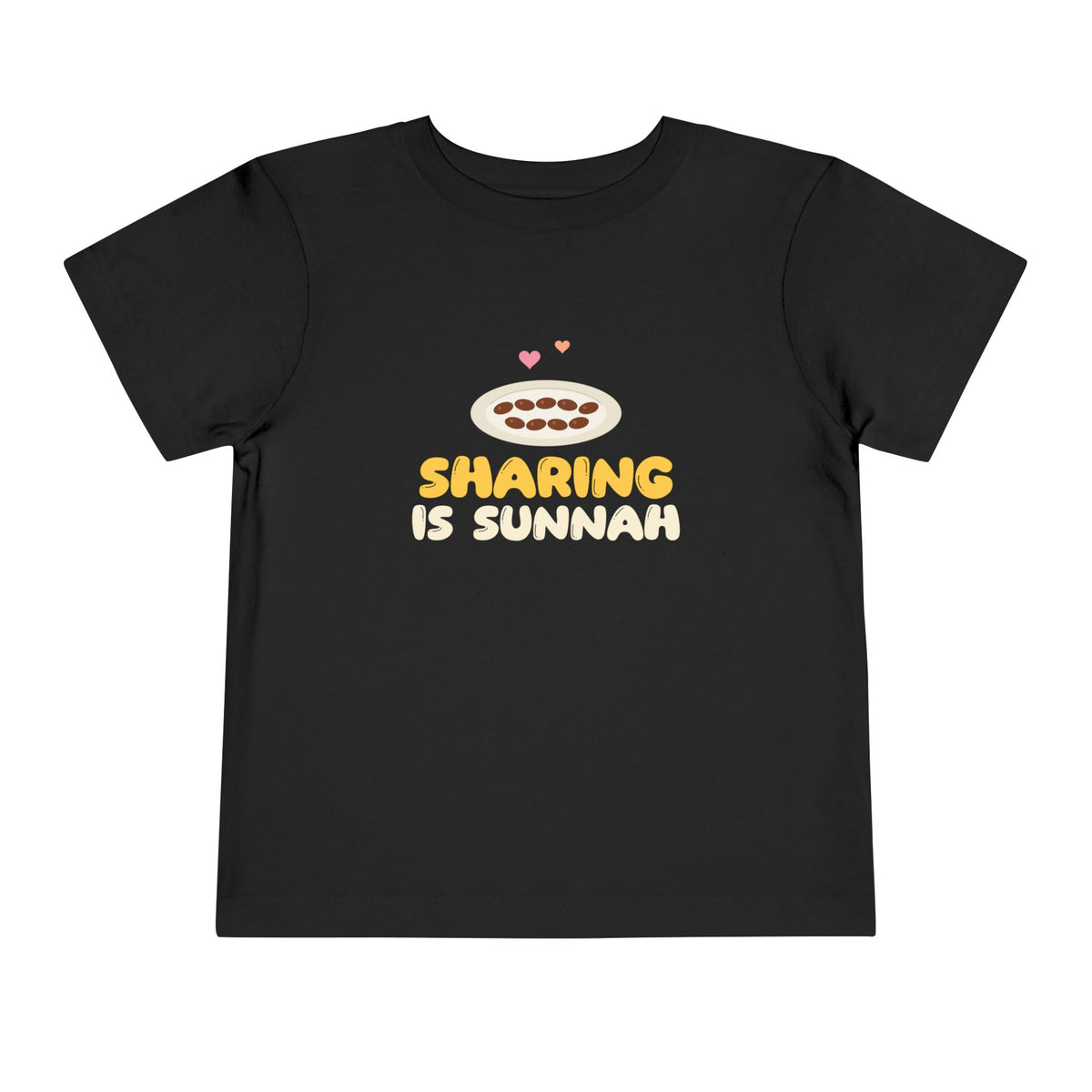 Sharing Is Sunnah Islamic Toddler Tee | Muslim Kids Kindness Islamic Dates Plate | AdabStars Islamic Kids Apparel