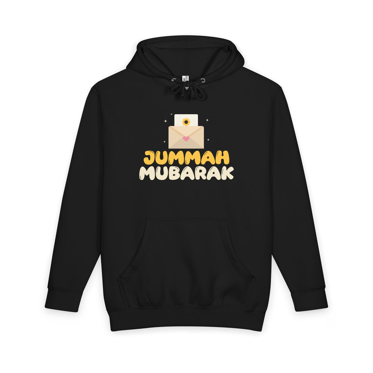 Jummah Mubarak Envelope Islamic Heavyweight Premium Heavyweight Hoodie in Black – AdabStars
