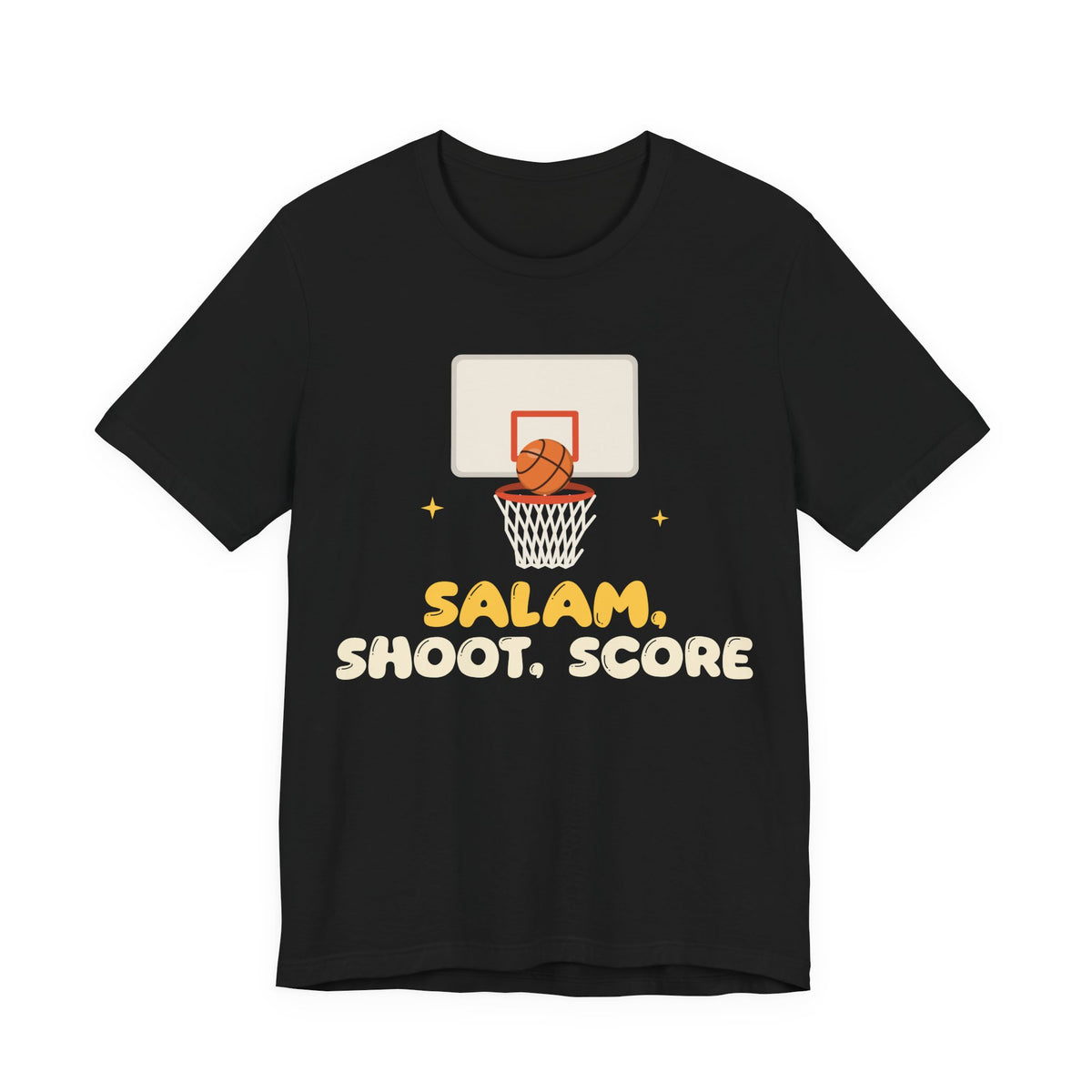 Salam, Shoot, Score Muslim Shirt | Muslim Kids Basketball Salam Shoot Score Hoop And Net | AdabStars Islamic Kids Apparel