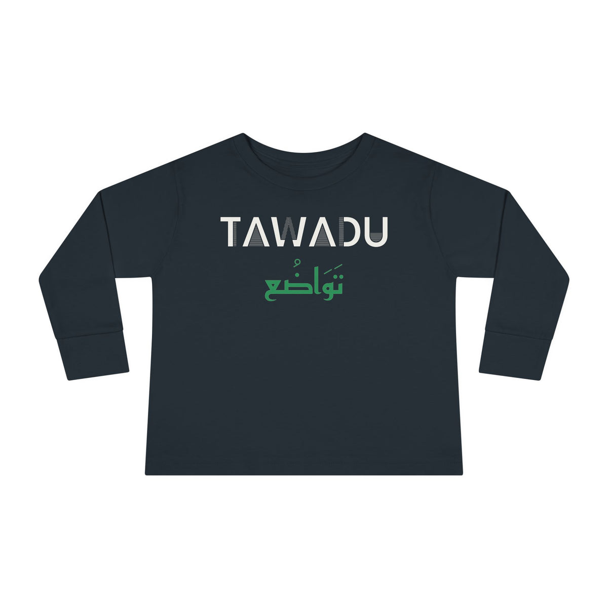 Tawadu Dual Language Islamic Toddler Toddler Long Sleeve Shirt in Black – AdabStars