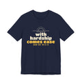 With Hardship Comes Ease Shirt, Front Print | Surah Ash-Sharh Qur'an 94:5-6 Islamic Reminder | AdabStars