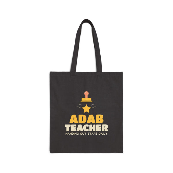 Adab Teacher Canvas Tote Bag in Black, one-sided print – AdabStars