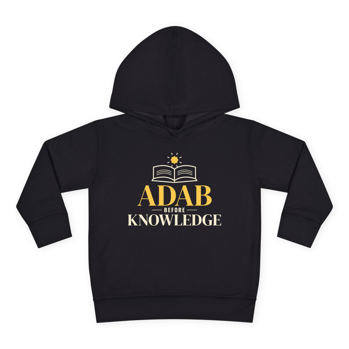 Adab Before Knowledge Islamic Toddler Hoodie in Black – AdabStars