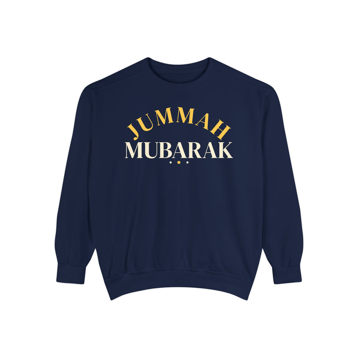 Jummah Mubarak Arch Islamic Premium Sweatshirt in True Navy – AdabStars