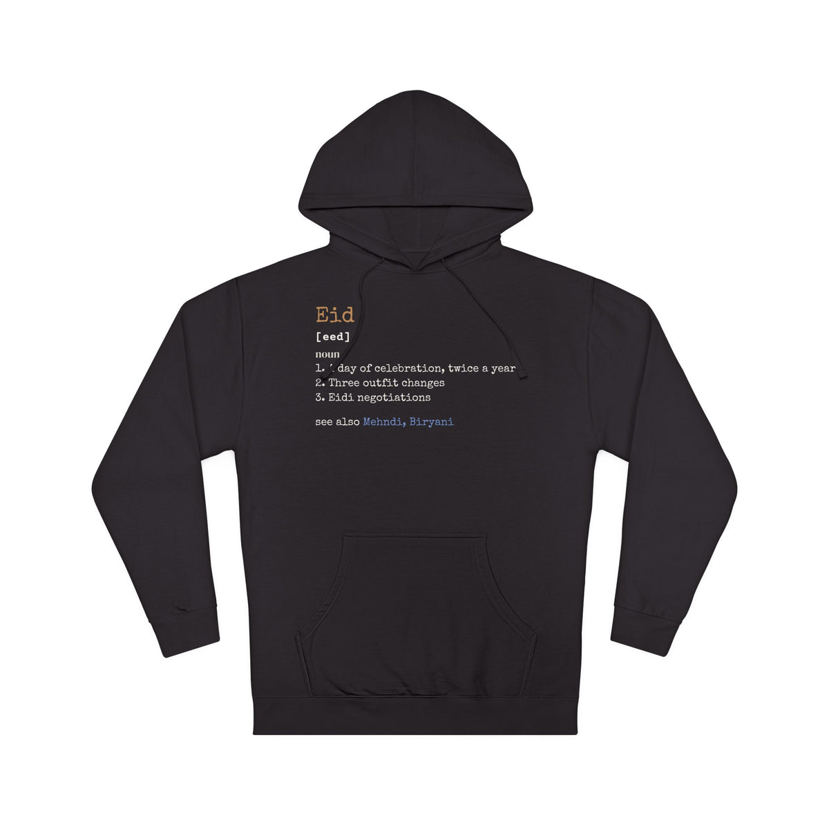 Eid Definition Hoodie | Funny Muslim Celebration Outfit Changes Word | AdabStars Islamic Apparel