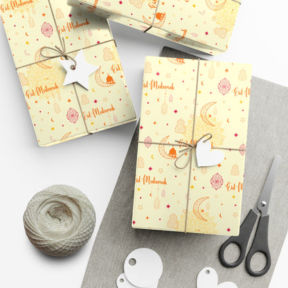 Wrapping Paper - Eid Mubarak Crescent Moon and Lanterns Gift Wrap Paper