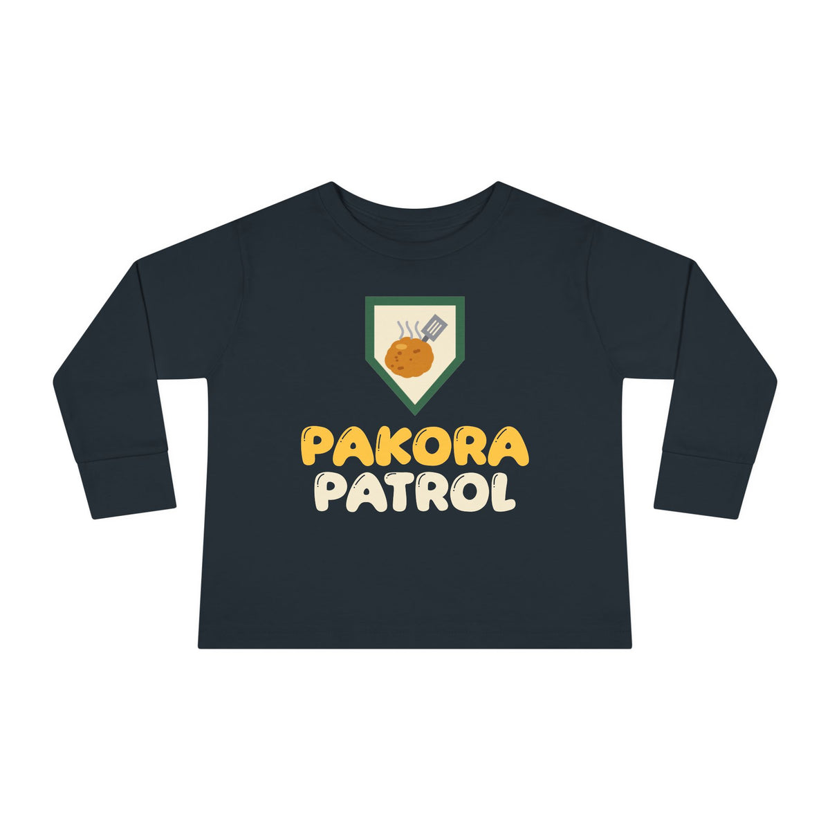 Pakora Patrol Ramadan Toddler Toddler Long Sleeve Shirt in Black – AdabStars