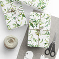Olive Branch and Leaf  Islamic Gift Wrapping Paper – Watercolor Olive Leaf Design for Eid, Ramadan & Special Occasions back v