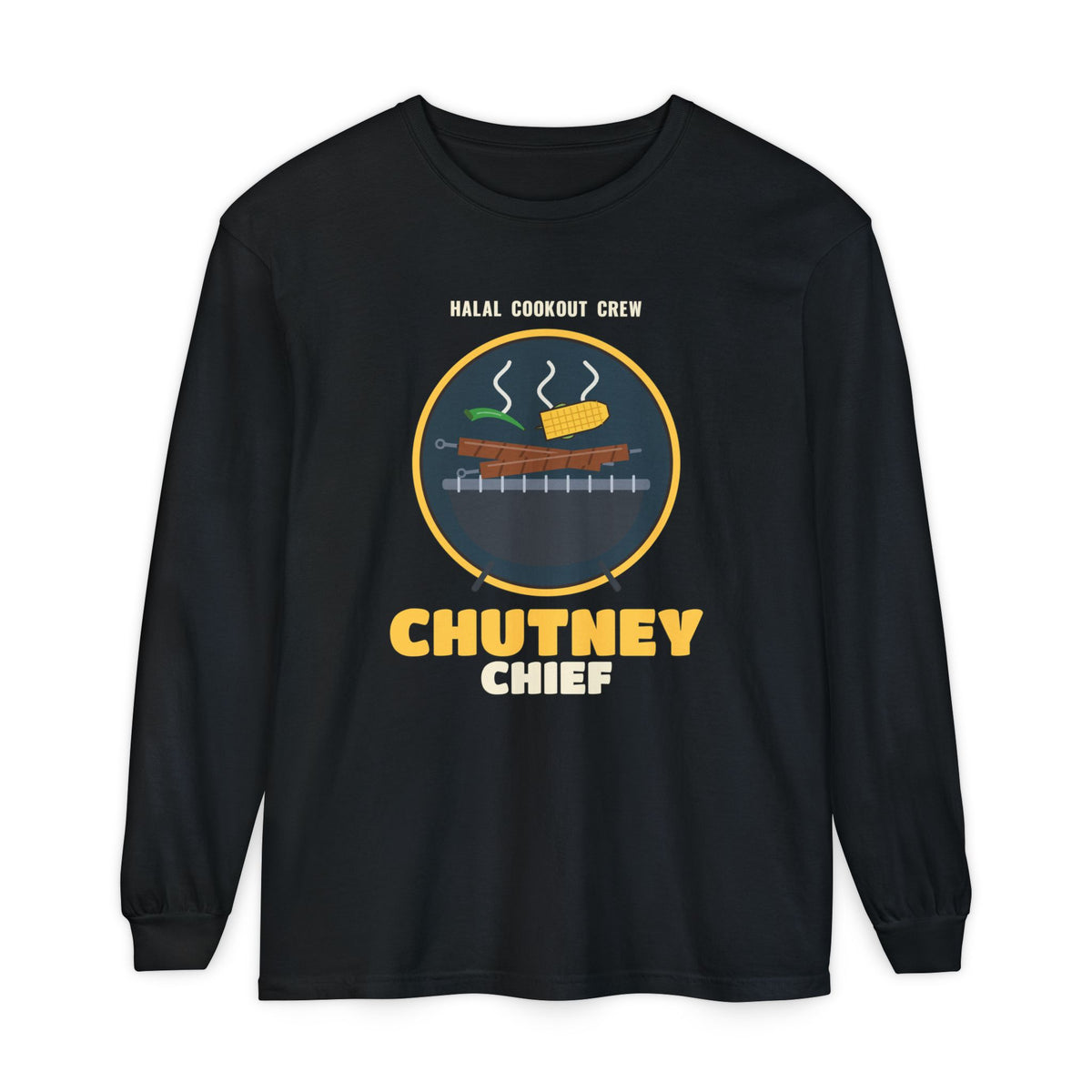 Chutney Chief Halal Cookout Heavyweight Long Sleeve Shirt in Black – AdabStars