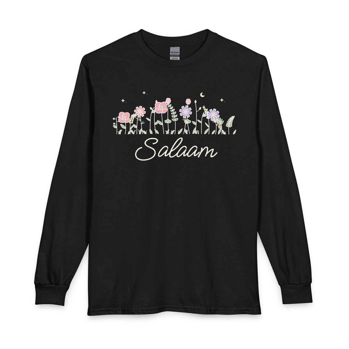 Salaam Meadow Flowers Long Sleeve Shirt in Black – AdabStars