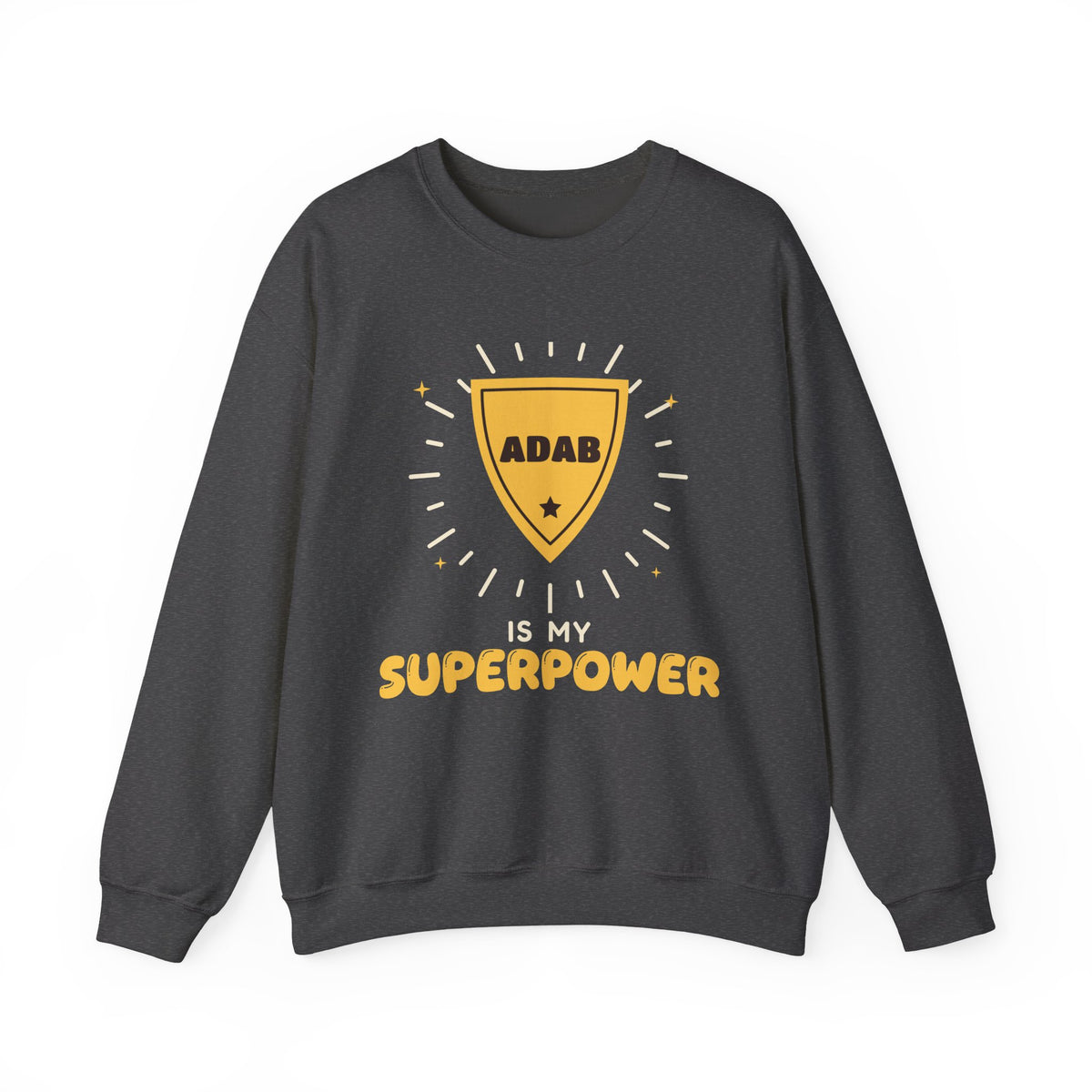 Adab Superpower Islamic Crewneck Sweatshirt in Dark Heather – AdabStars
