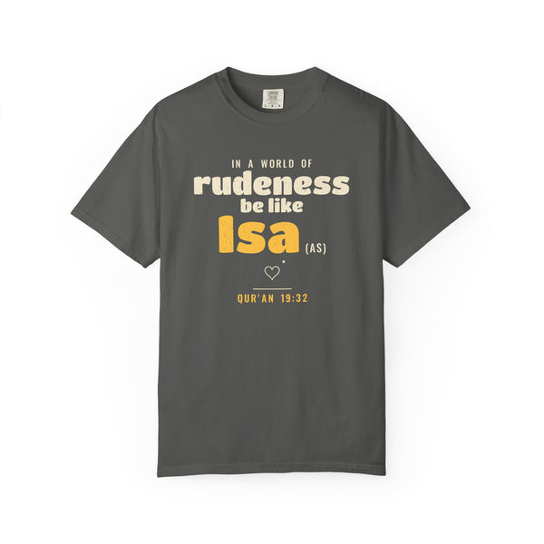 Be Like Isa (AS) Heavyweight Tee, Front Print | Prophet Isa (Jesus) Gentleness Story | AdabStars