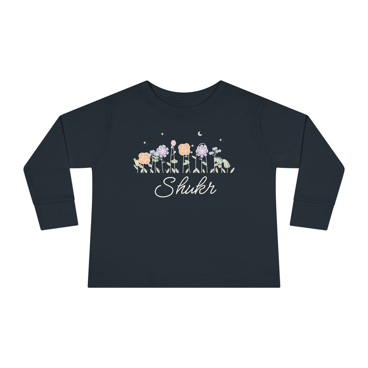 Shukr Meadow Flowers Islamic Toddler Toddler Long Sleeve Shirt in Black – AdabStars