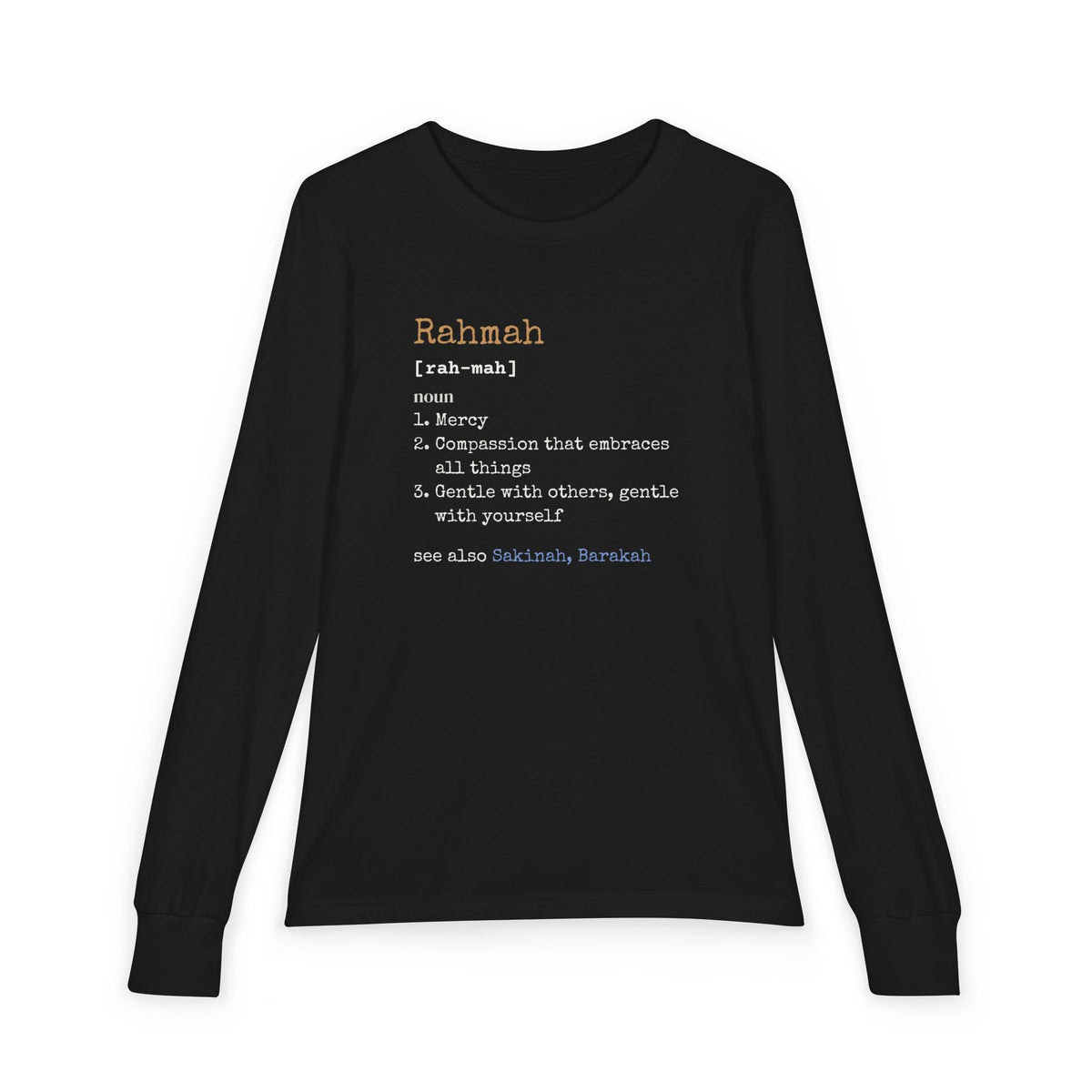 Rahmah Definition Islamic Kids Kids Long Sleeve Shirt in Black – AdabStars
