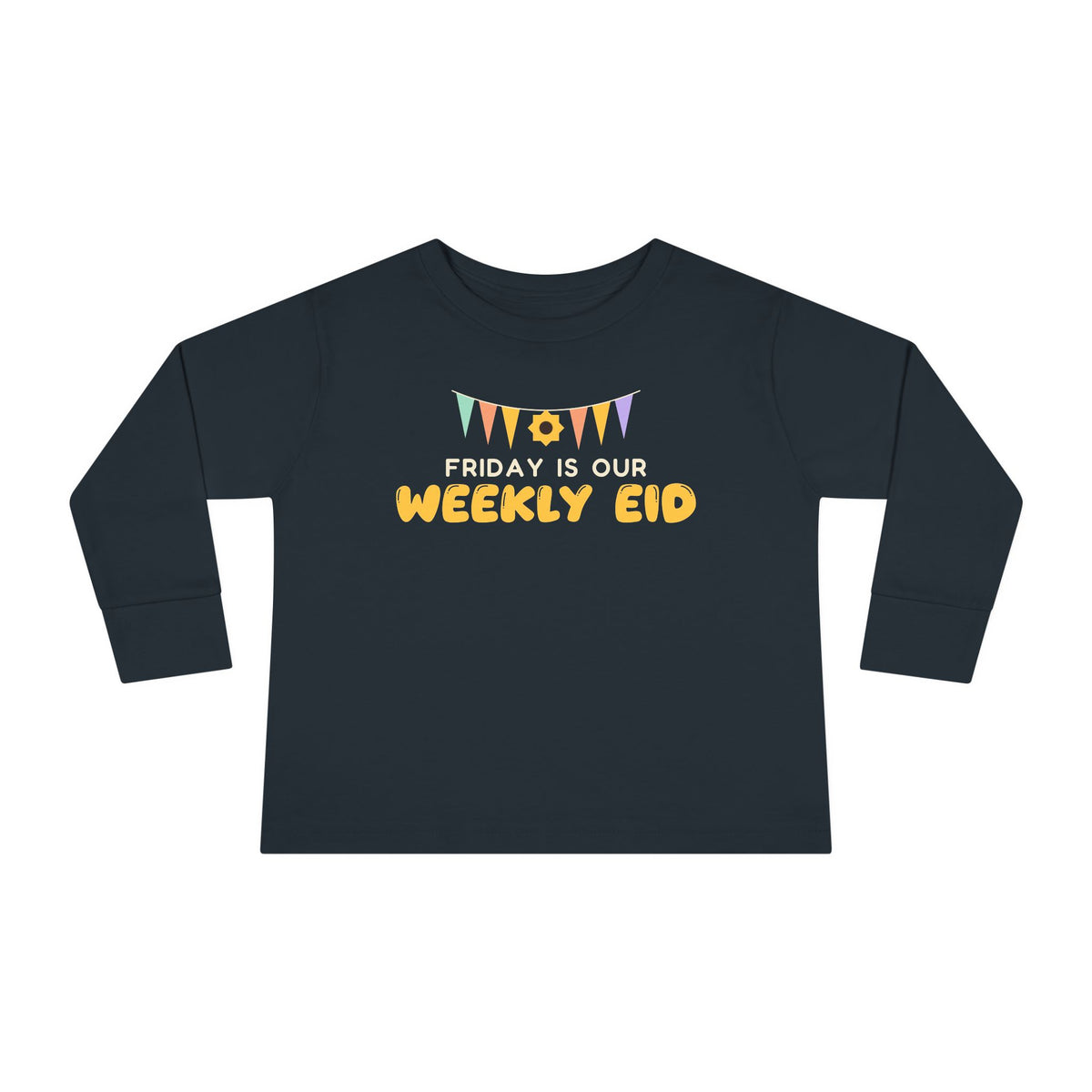 Friday Is Our Weekly Eid Toddler Toddler Long Sleeve Shirt in Black – AdabStars