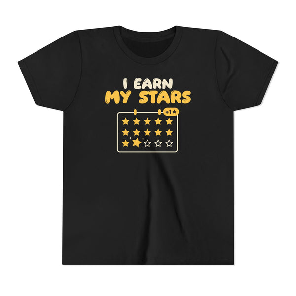 I Earn My Stars Kids T-Shirt in Black – AdabStars