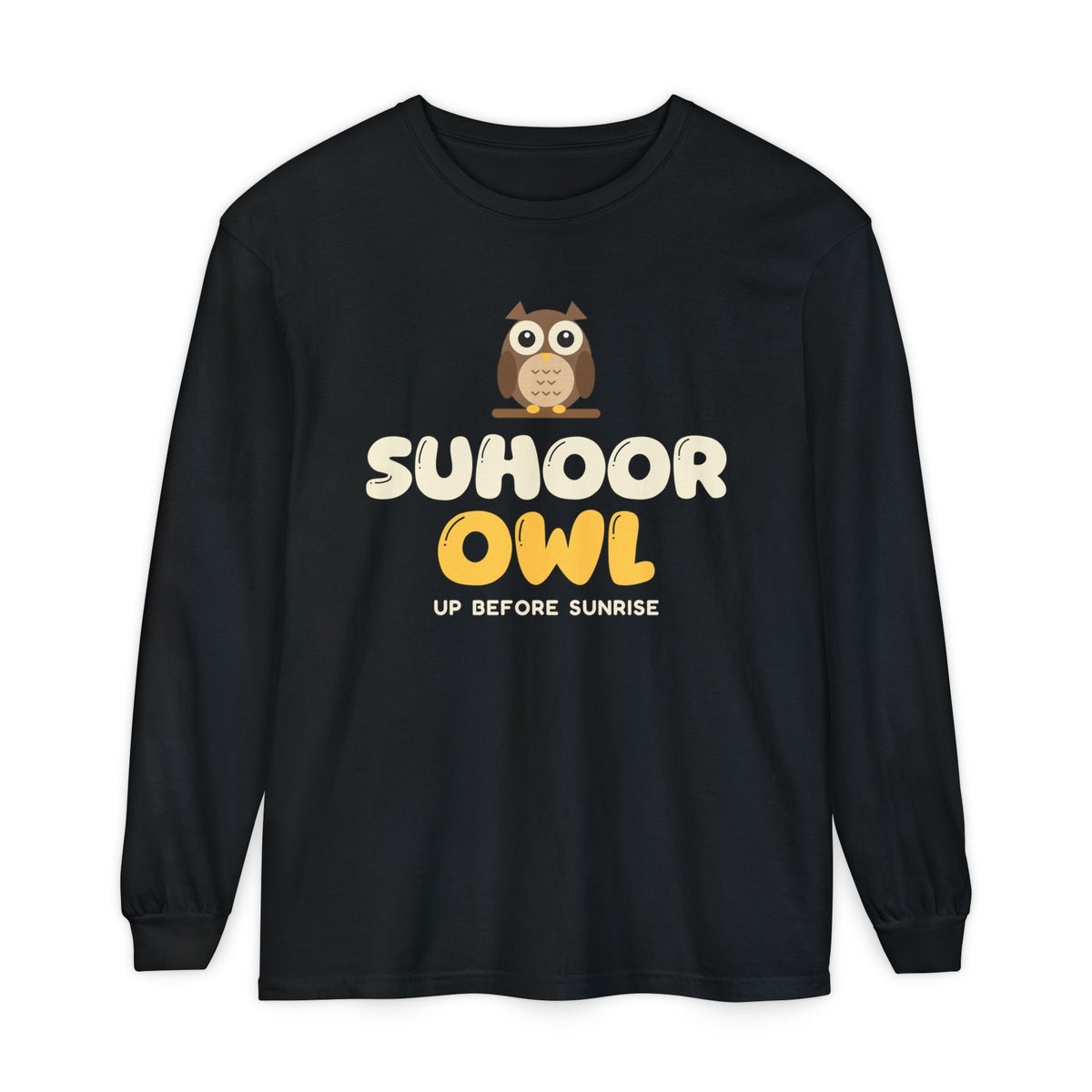 Suhoor Owl Ramadan Long Sleeve Shirt | Ramadan Kids Night Bird Early Riser Pre Dawn | AdabStars Islamic Kids Apparel