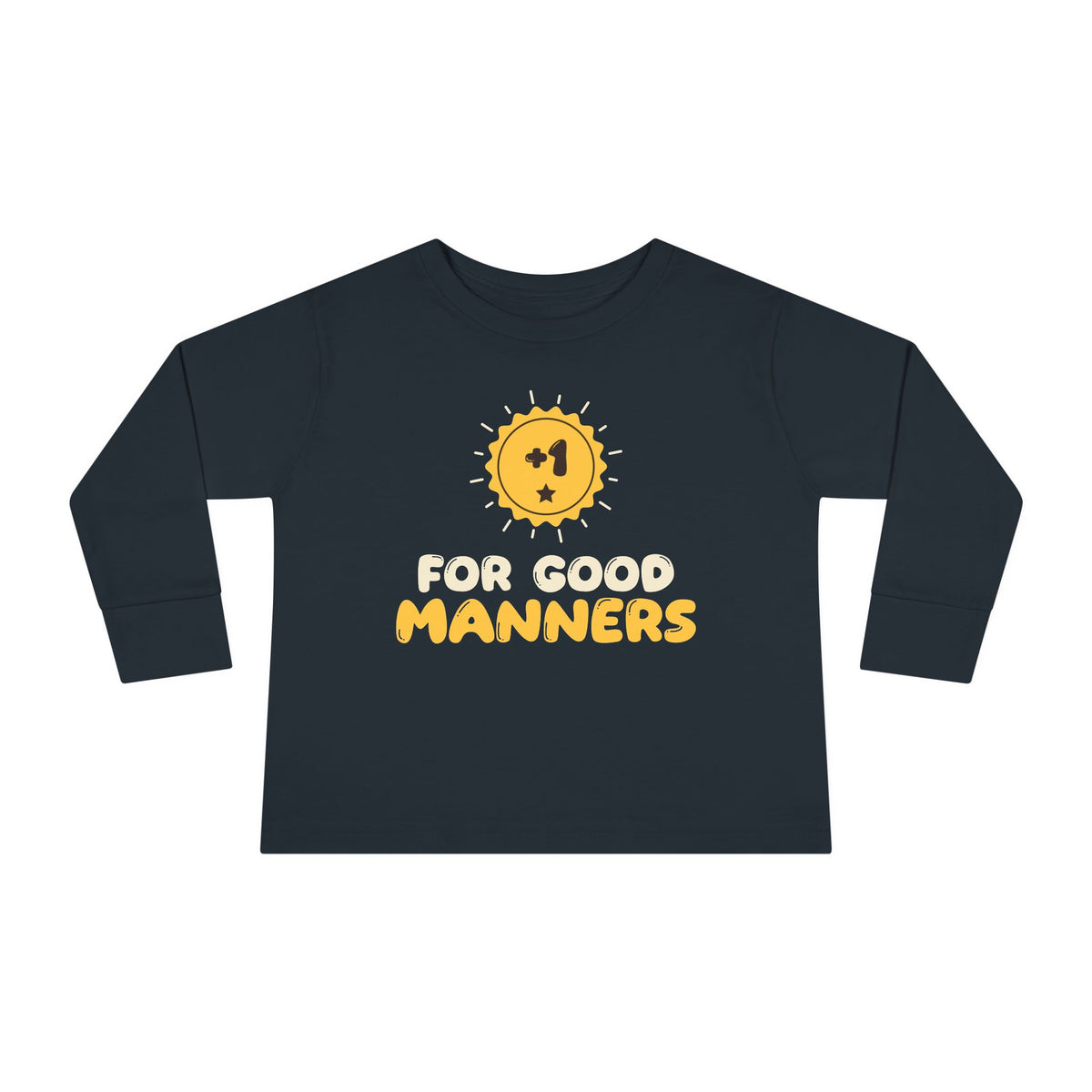 Plus One Star Islamic Toddler Toddler Long Sleeve Shirt in Black – AdabStars