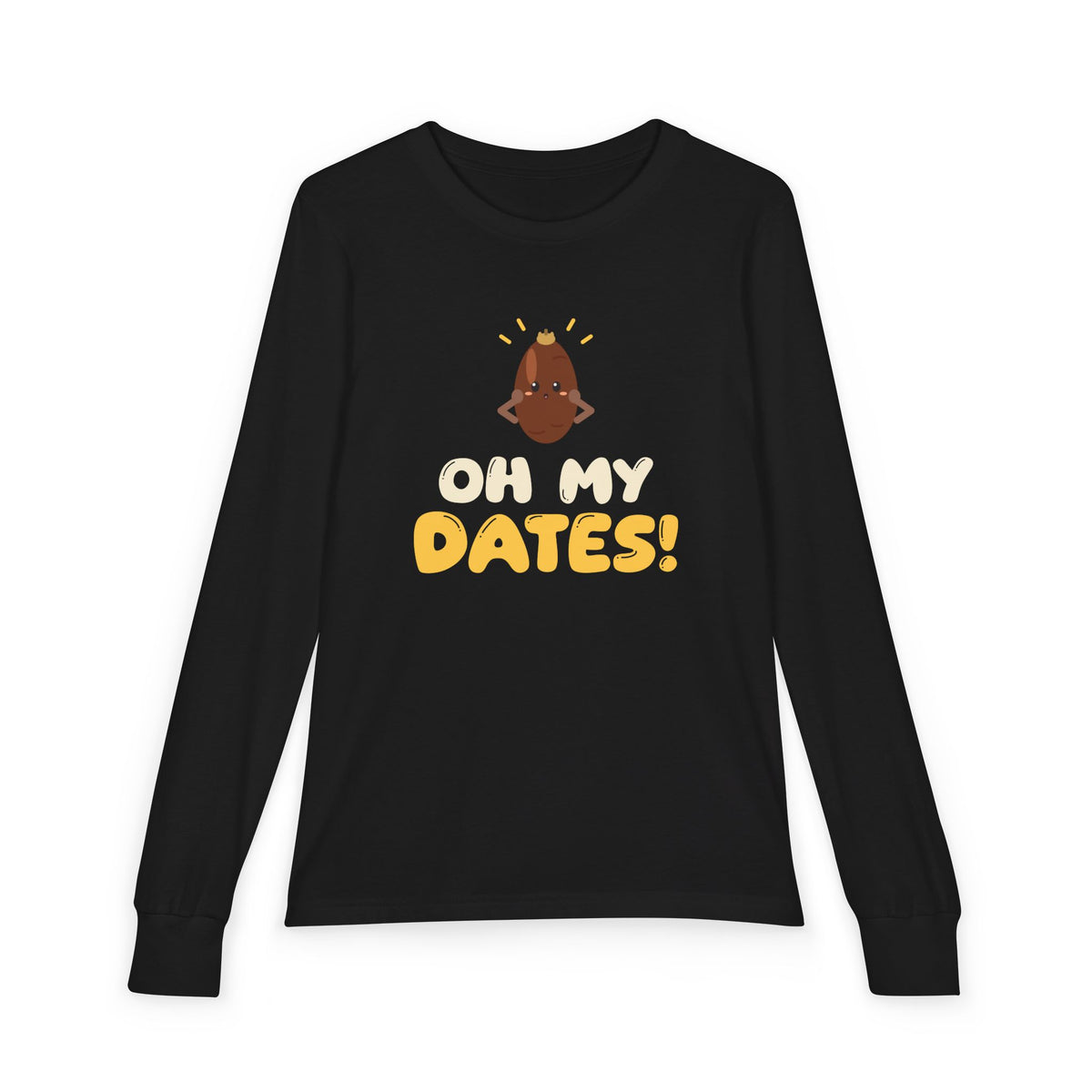 Oh My Dates Ramadan Kids Long Sleeve Shirt | Ramadan Iftar Kids Surprised Date Fruit Pun | AdabStars Islamic Kids Apparel