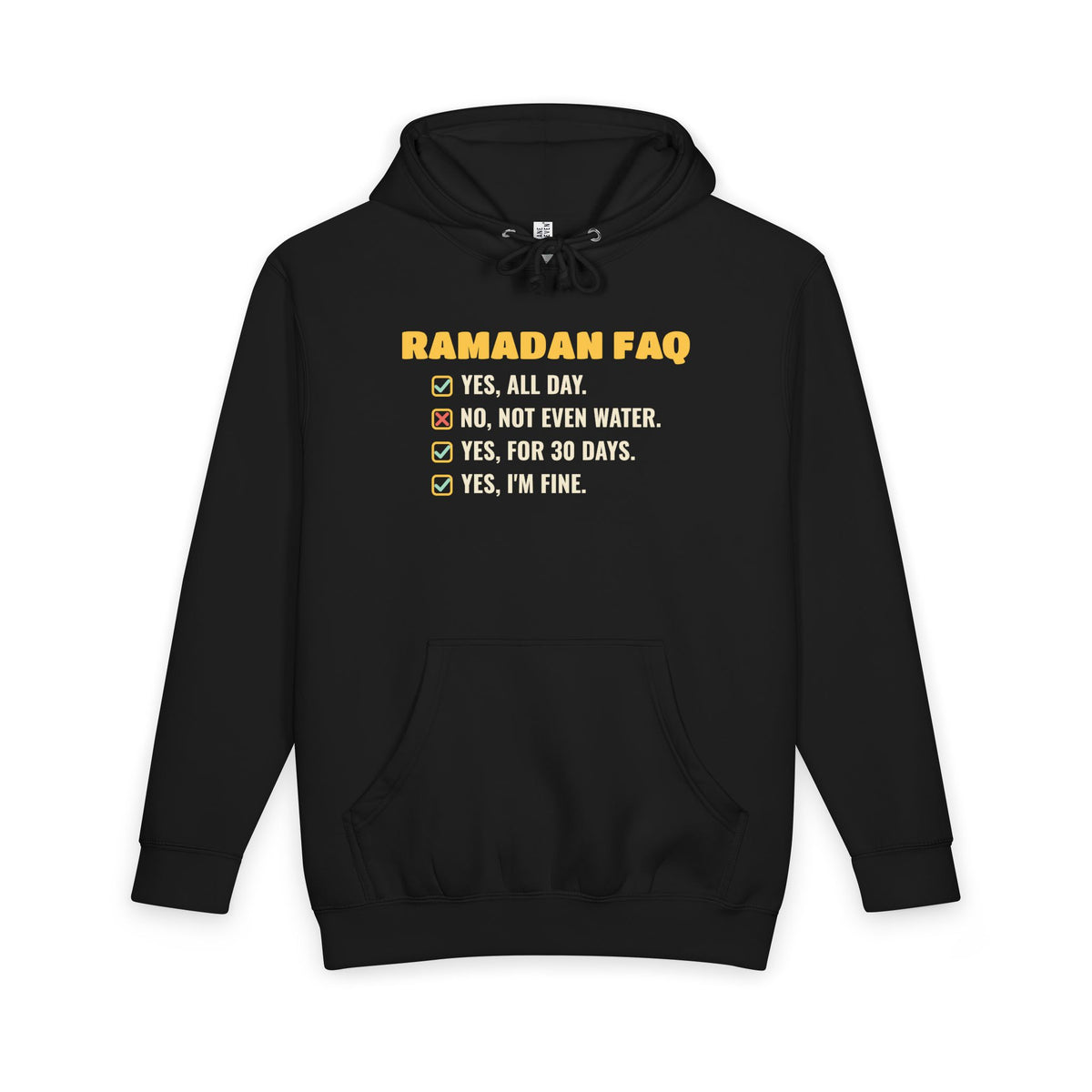 Ramadan FAQ Heavyweight Premium Heavyweight Hoodie in Black – AdabStars