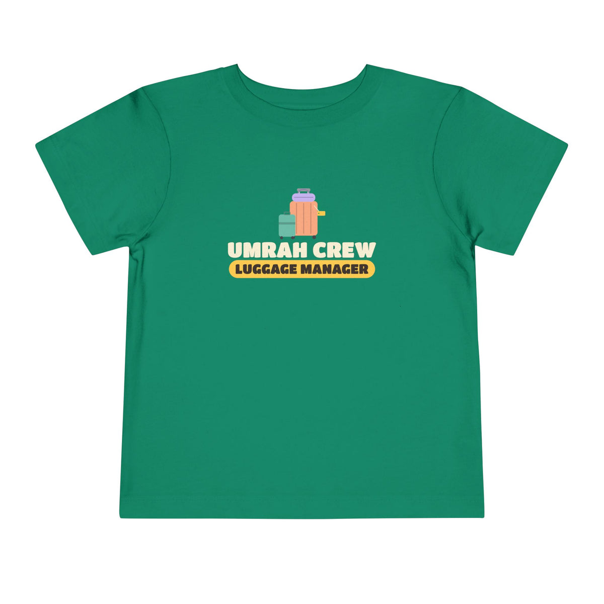 Umrah Crew Luggage Manager Islamic Toddler T-Shirt in Kelly – AdabStars