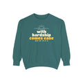 With Hardship Comes Ease Sweatshirt | Surah Ash-Sharh Qur'an 94:5-6 on the Back Islamic Reminder | AdabStars
