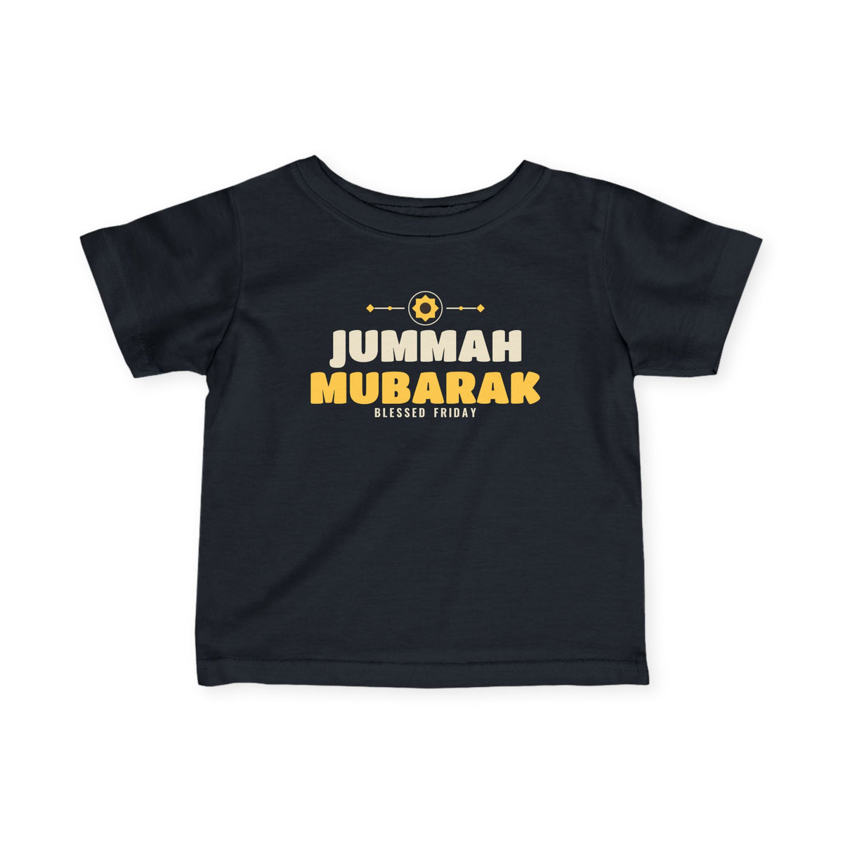 Jummah Mubarak Blessed Friday Islamic Baby T-Shirt in Black – AdabStars