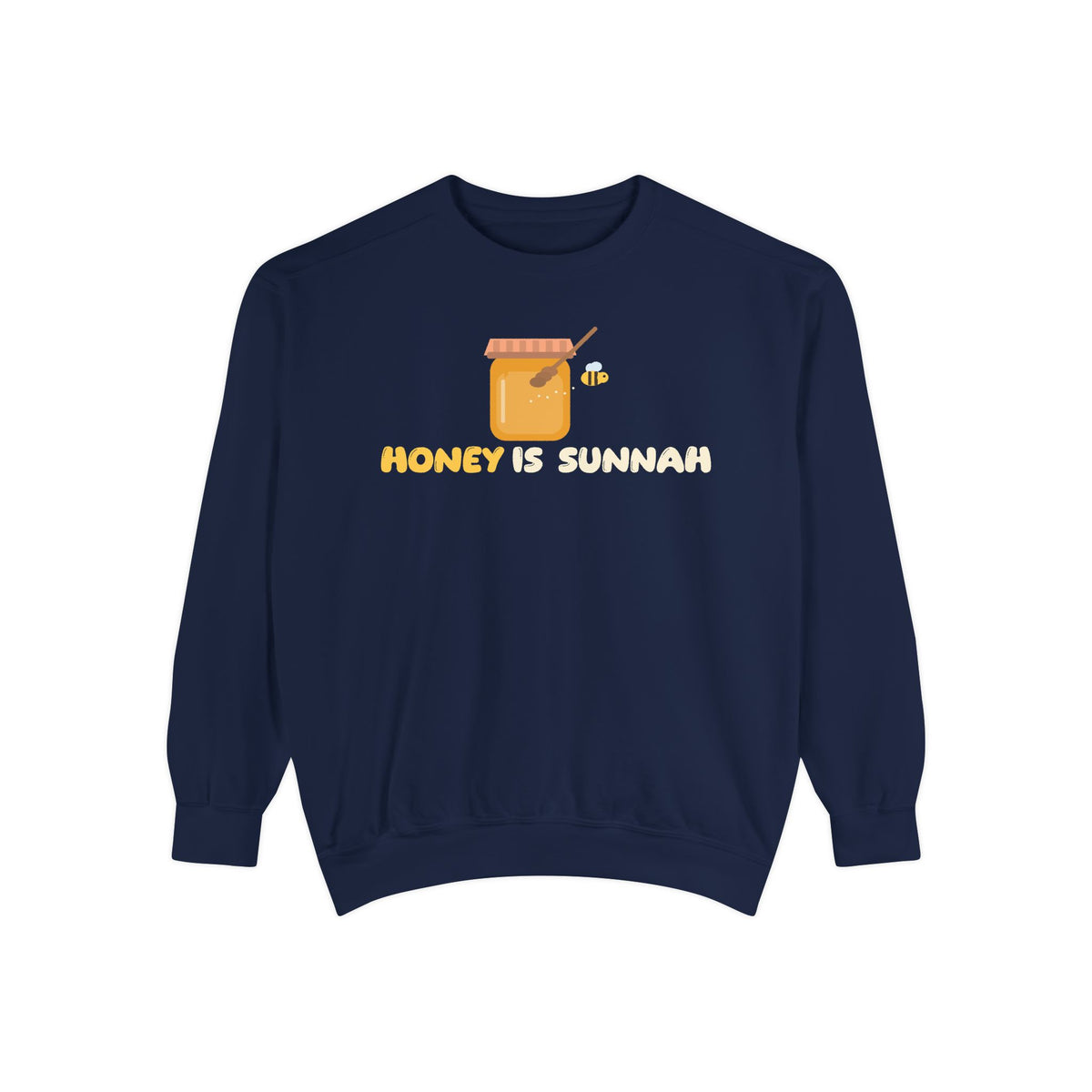 Honey Is Sunnah Islamic Premium Sweatshirt in True Navy – AdabStars