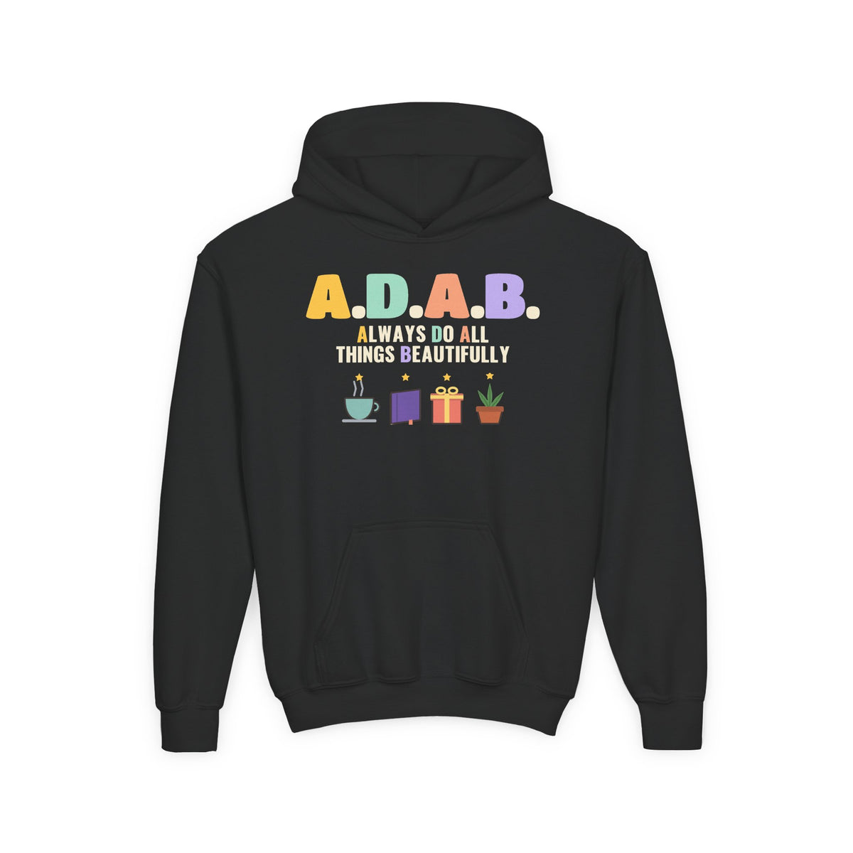 ADAB Always Do All Things Beautifully Islamic Kids Hoodie in Black – AdabStars