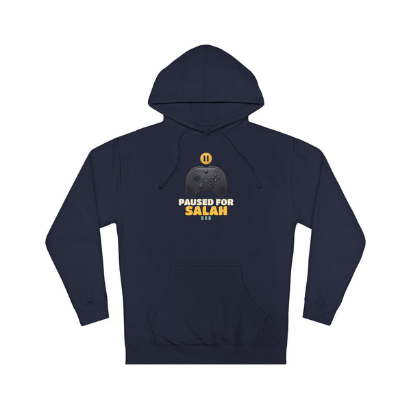 Paused for Salah Black Controller Islamic Hoodie in Classic Navy – AdabStars