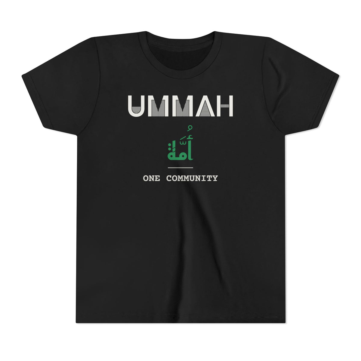 Ummah Dual Language with English Meaning Islamic Kids T-Shirt in Black – AdabStars