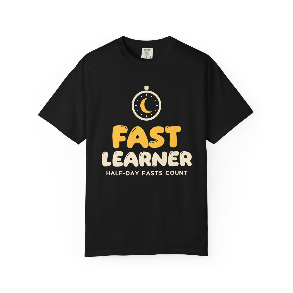 Fast Learner Ramadan Heavyweight Tee | Ramadan Kids First Fasting Pun Stopwatch | AdabStars Islamic Kids Apparel