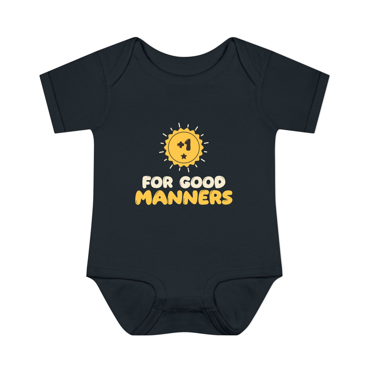Plus One Star Islamic Baby Bodysuit in Black – AdabStars