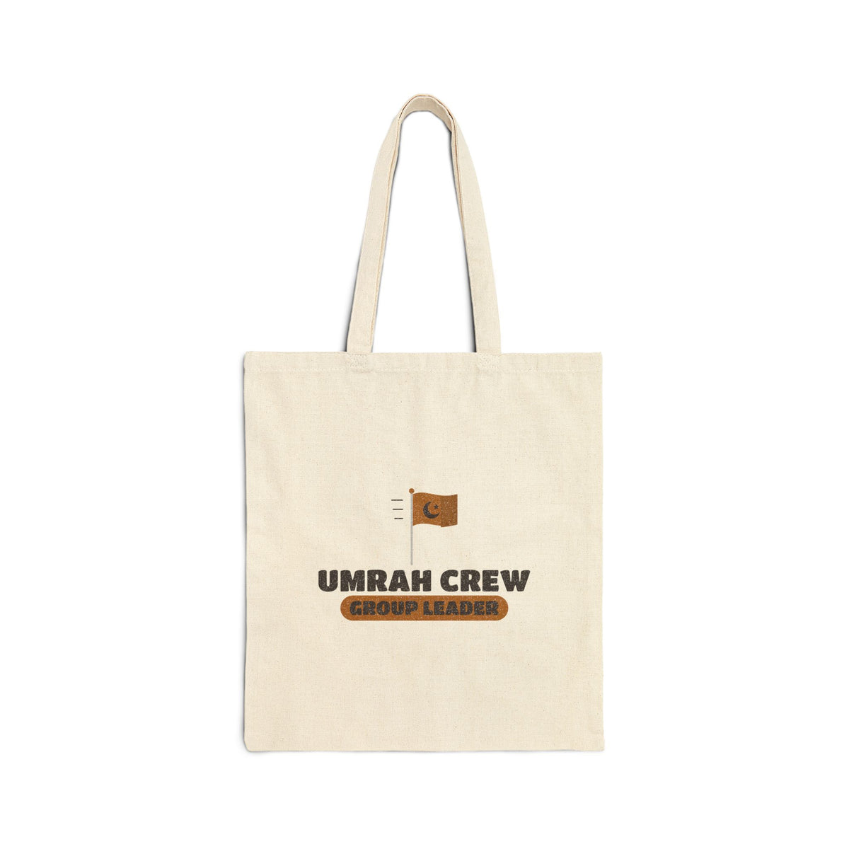 Umrah Crew Group Leader Canvas Tote Bag in Natural, one-sided print – AdabStars